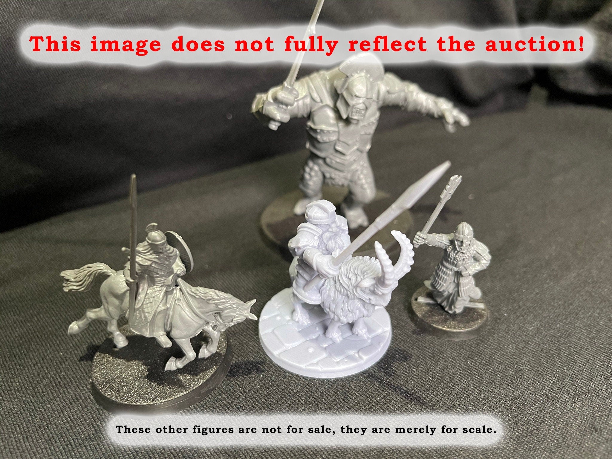 3 Iron Hills Dwarves Goat Riders Miniatures Middle Earth LOTR D&D Warhammer Dwarf