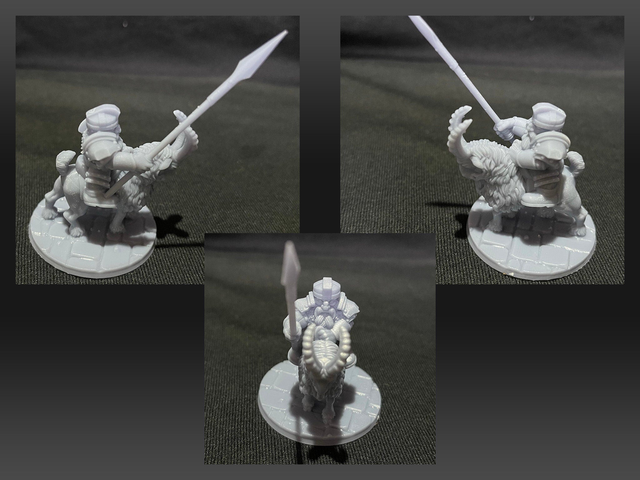 3 Iron Hills Dwarves Goat Riders Miniatures Middle Earth LOTR D&D Warhammer Dwarf