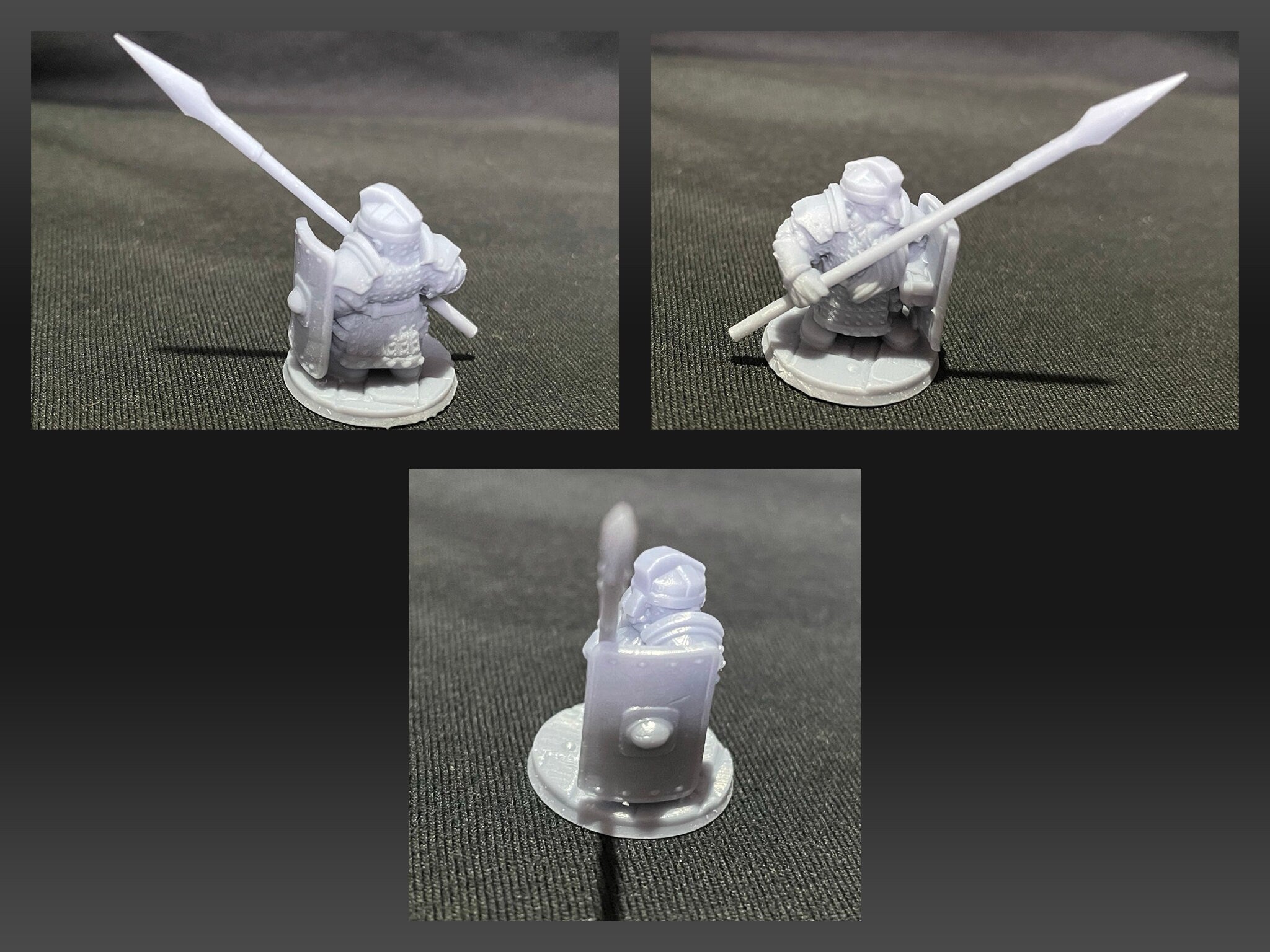 3 Iron Hills Dwarf Shieldwall Warriors Miniatures Middle Earth LOTR D&D Warhammer Dwarf