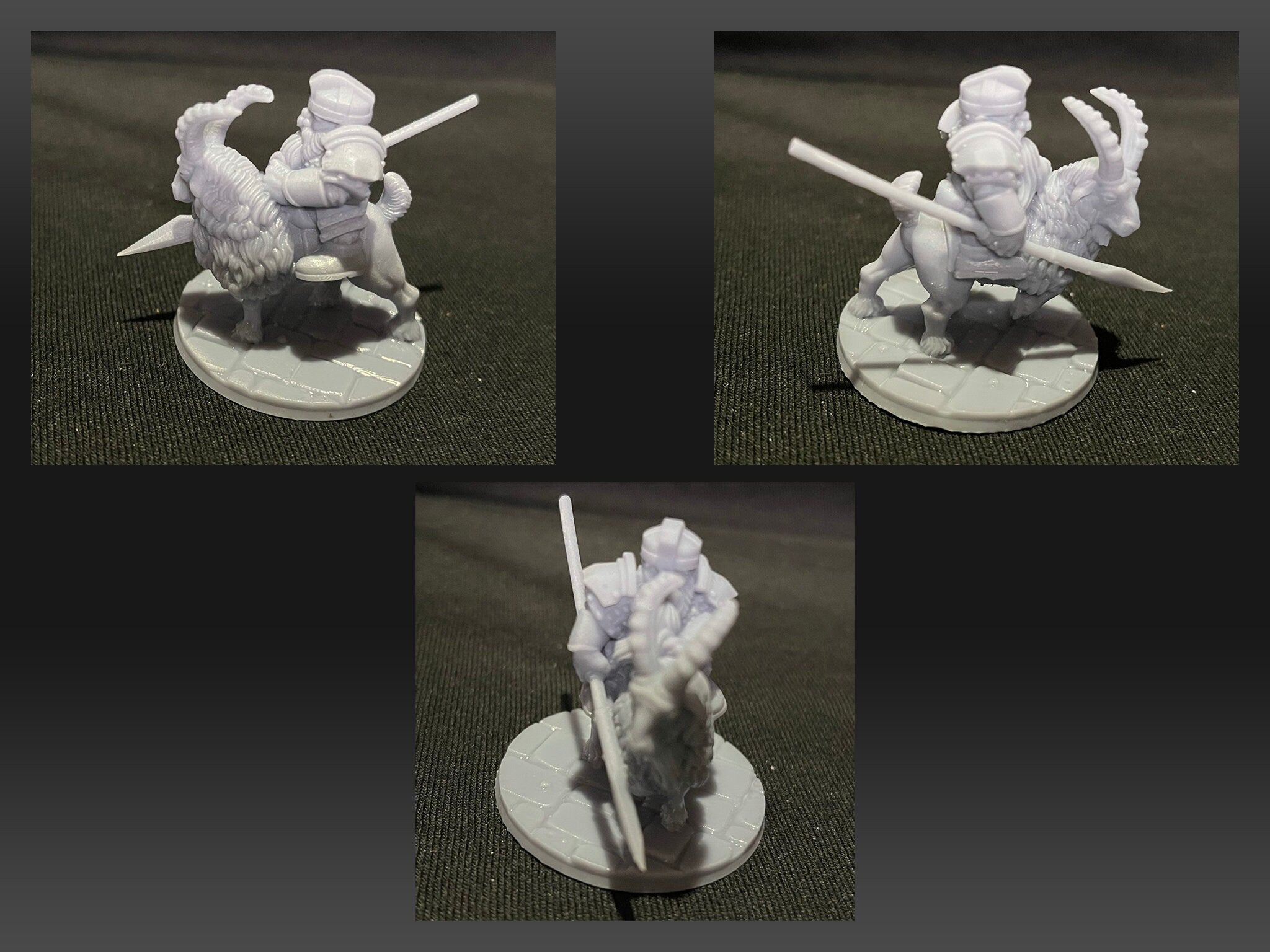 3 Iron Hills Dwarves Goat Riders Miniatures Middle Earth LOTR D&D Warhammer Dwarf