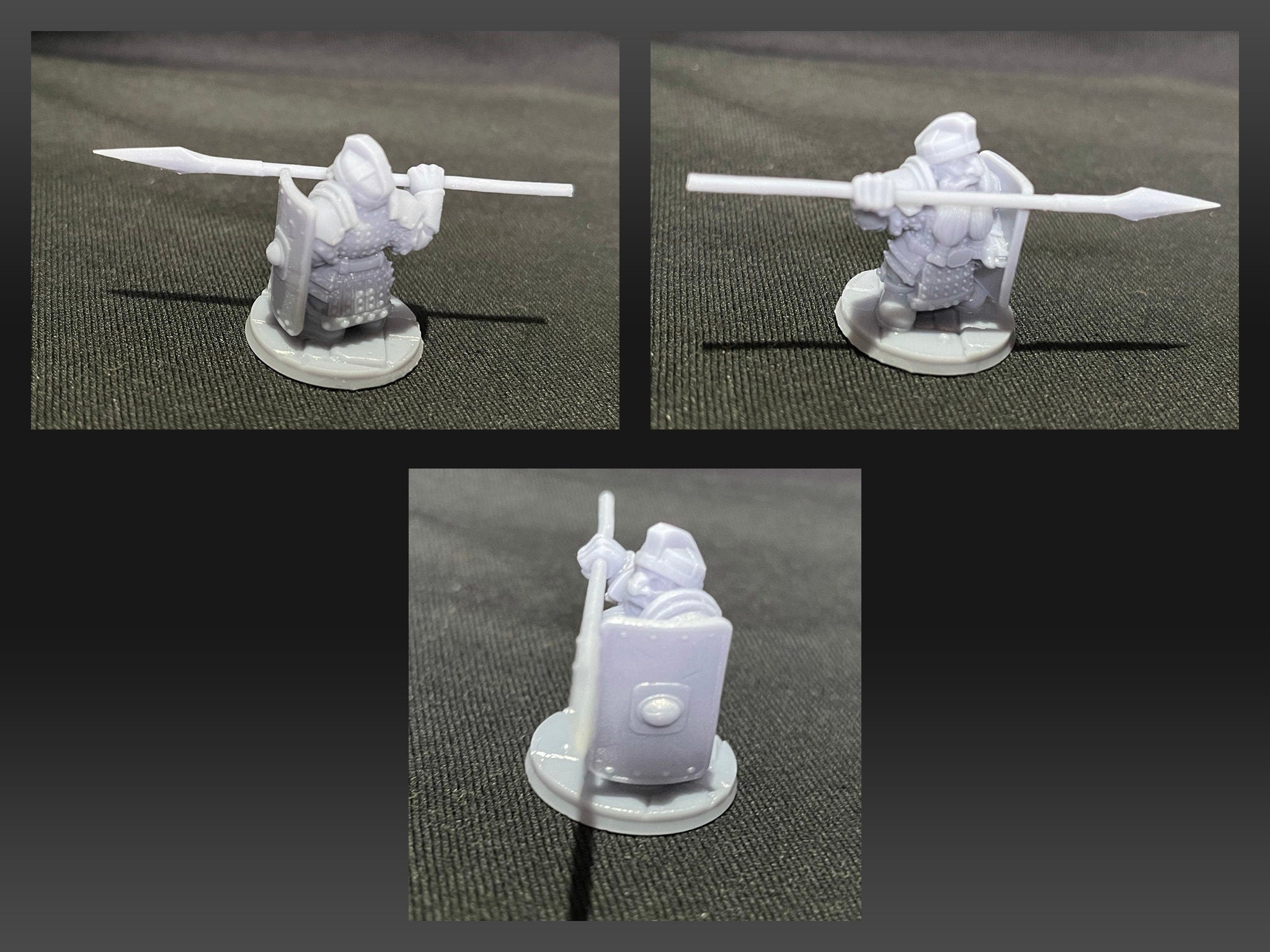 3 Iron Hills Dwarf Shieldwall Warriors Miniatures Middle Earth LOTR D&D Warhammer Dwarf