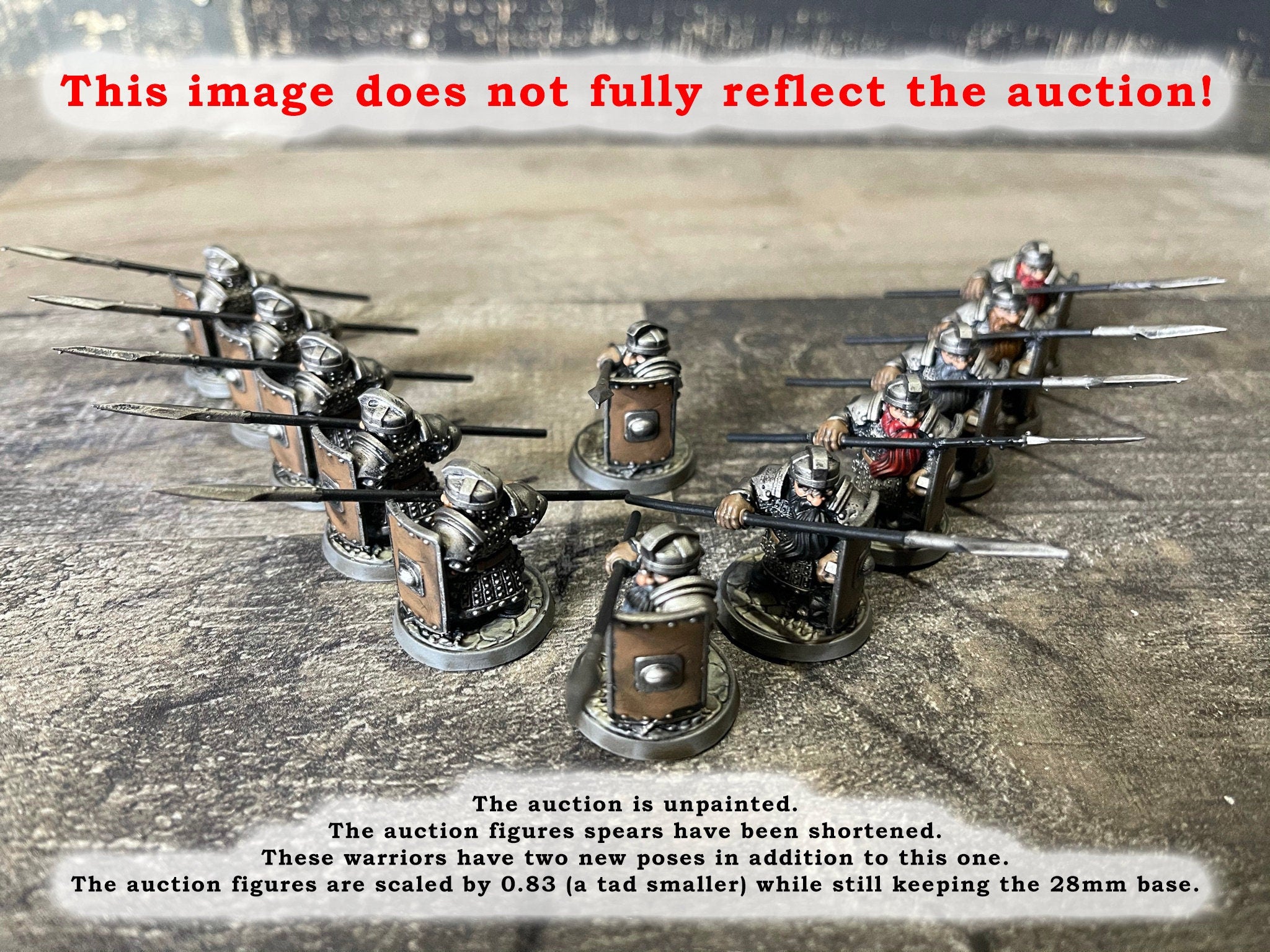 3 Iron Hills Dwarf Shieldwall Warriors Miniatures Middle Earth LOTR D&D Warhammer Dwarf