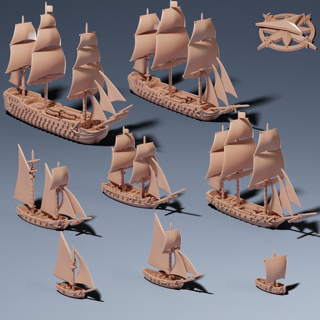 Sailing Ship Miniatures 1/489 Fleet Pack | Models | Warship | Vessels | Black Seas