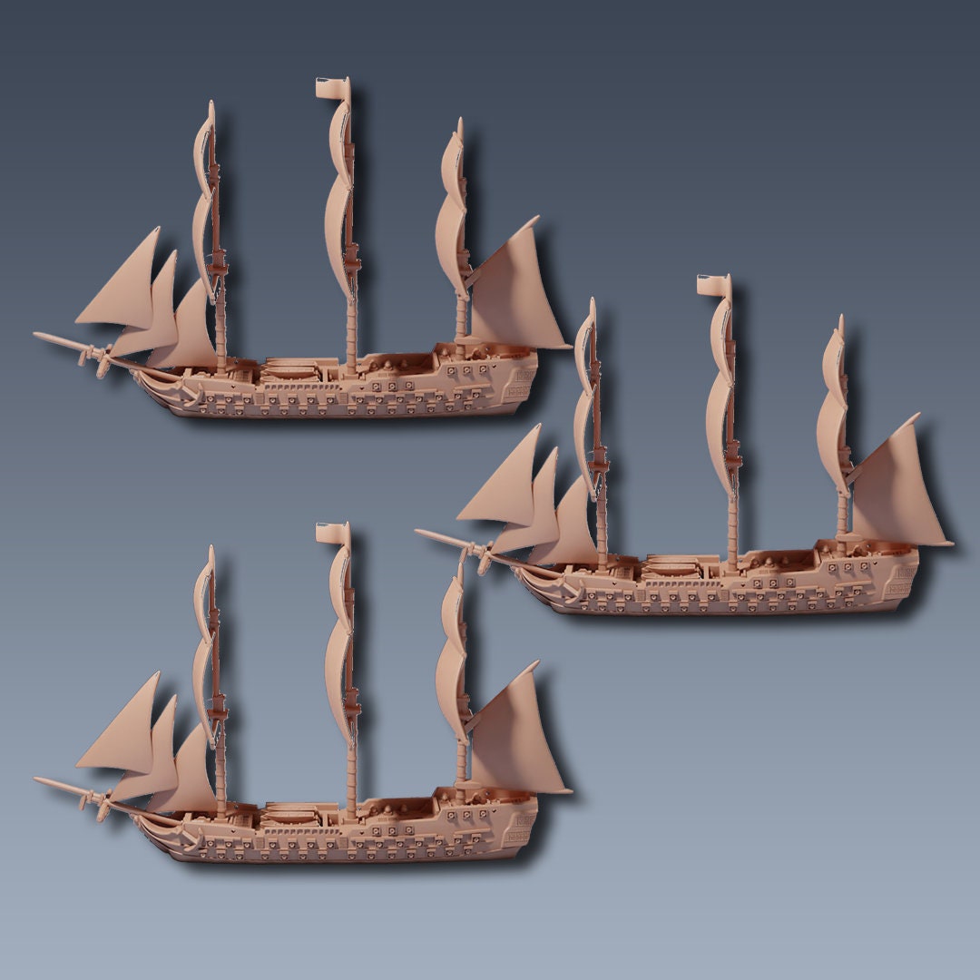 3rd Rate Squadron Sailing Ship Miniatures 1/1200 | Models | Warship | Vessels | Black Seas