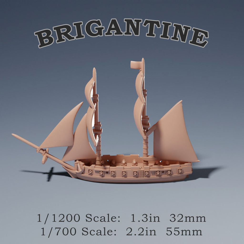 Brigantine Squadron Sailing Ship Miniatures 1/1200 | Models | Warship | Vessels | Black Seas