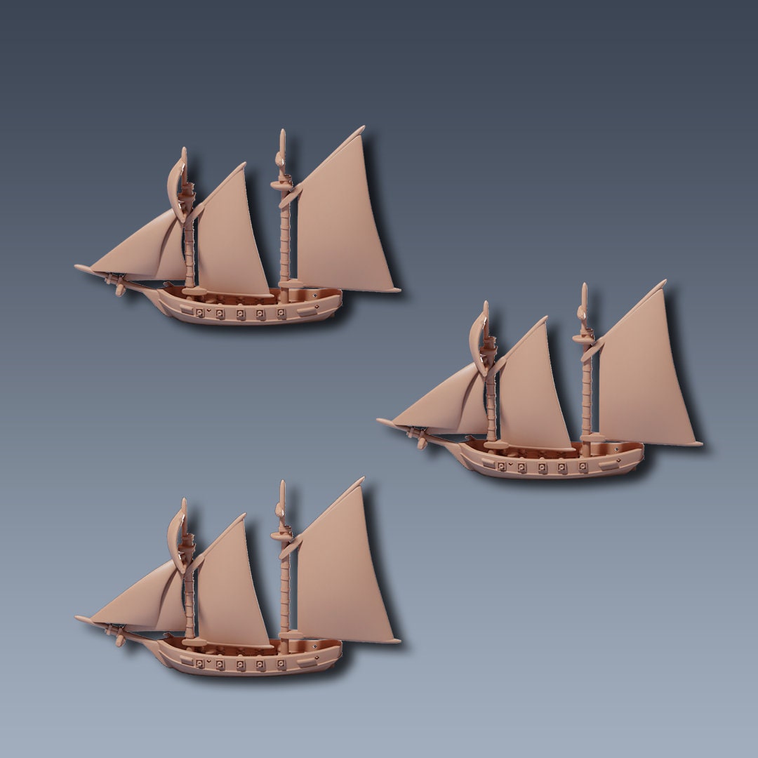 Schooner Squadron Sailing Ship Miniatures 1/700 | Models | Warship | Vessels | Black Seas