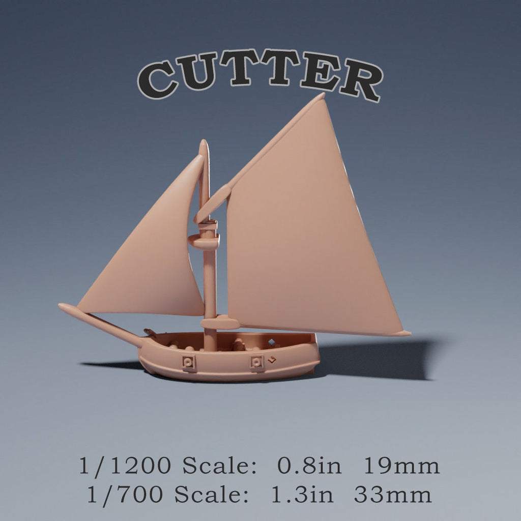 Cutter Squadron Sailing Ship Miniatures 1/1200 | Models | Warship | Vessels | Black Seas