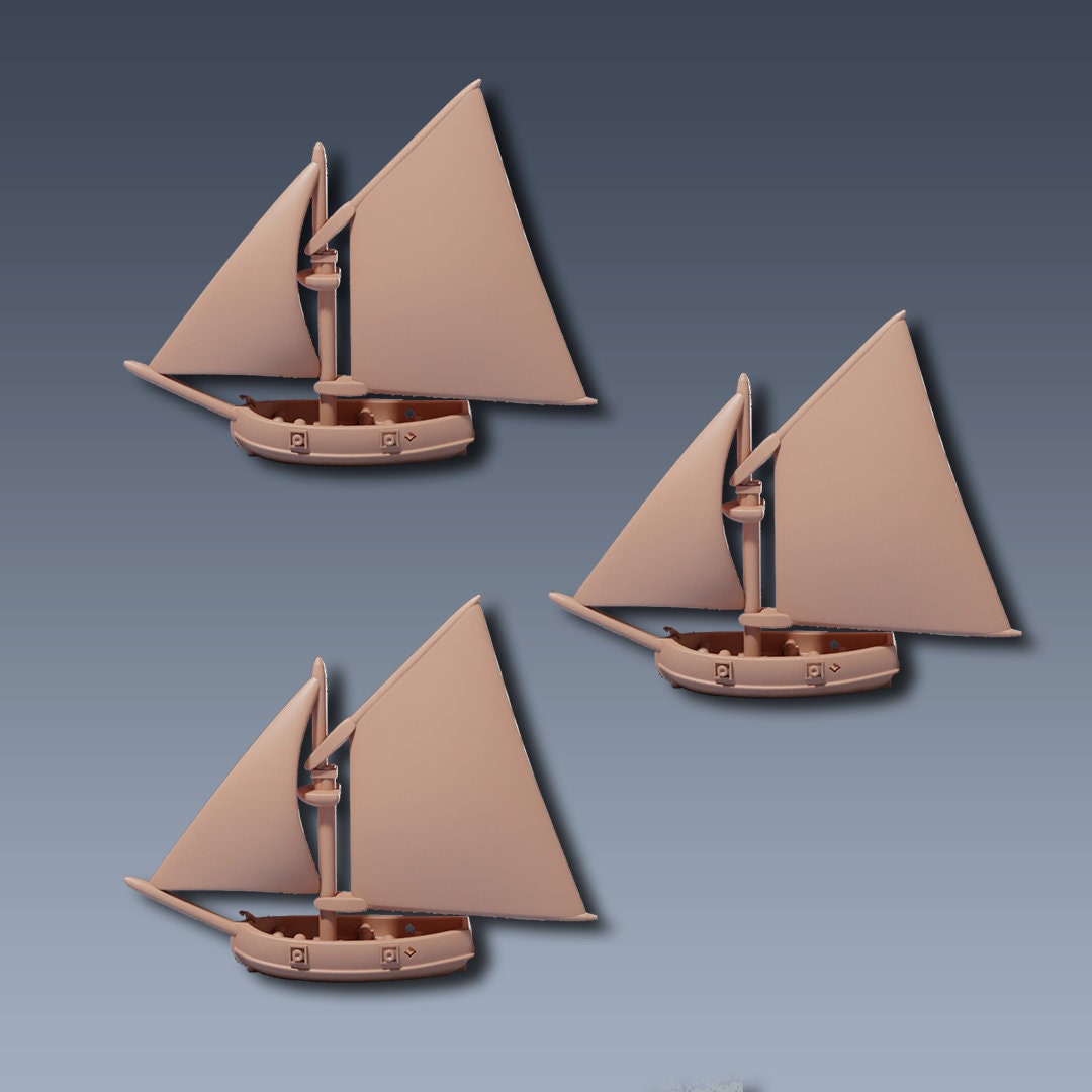 Cutter Squadron Sailing Ship Miniatures 1/1200 | Models | Warship | Vessels | Black Seas