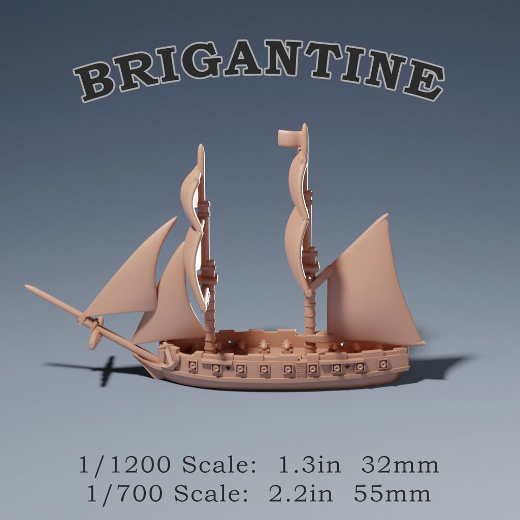Brig Schooner Sloop Cutter Gunship 1/1200 | 5 Miniature Ships