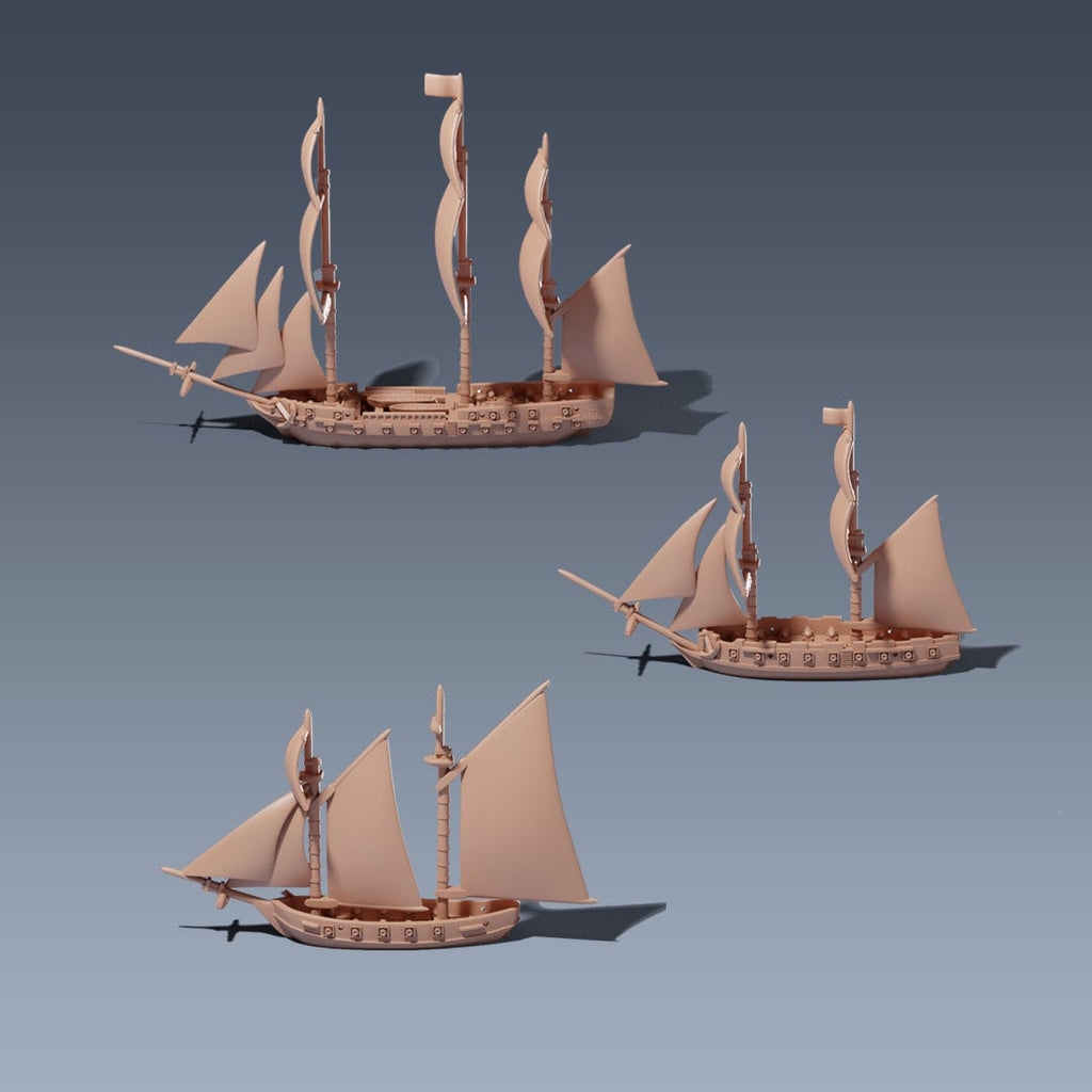 Sailing Ship Miniatures Brig Frig Schooner Pack | 1/1200 scale