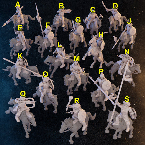 18 Mongolian Warriors on Horseback Miniatures