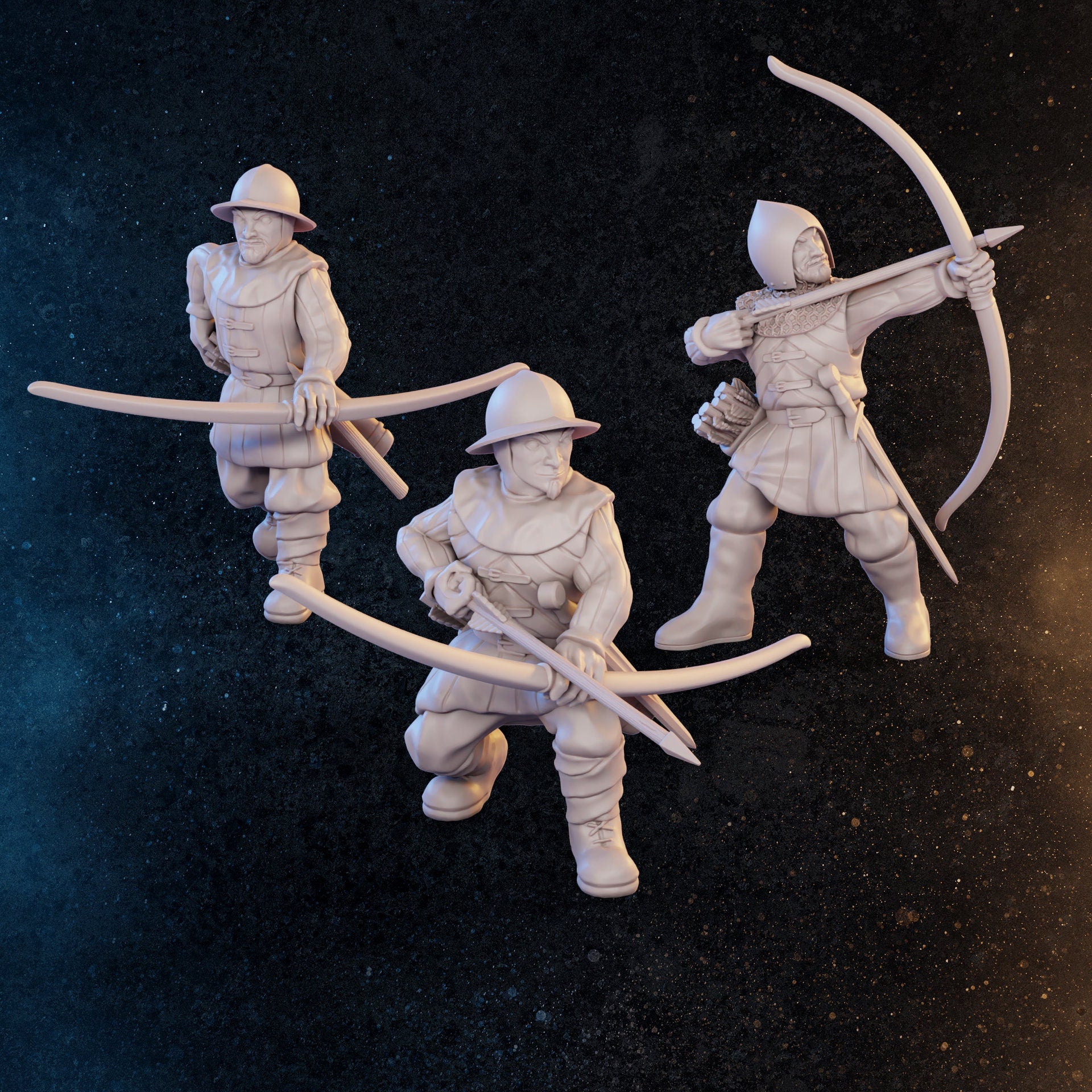 Late Medieval Era Rangers Archers Crossbowmen | 24 Miniatures