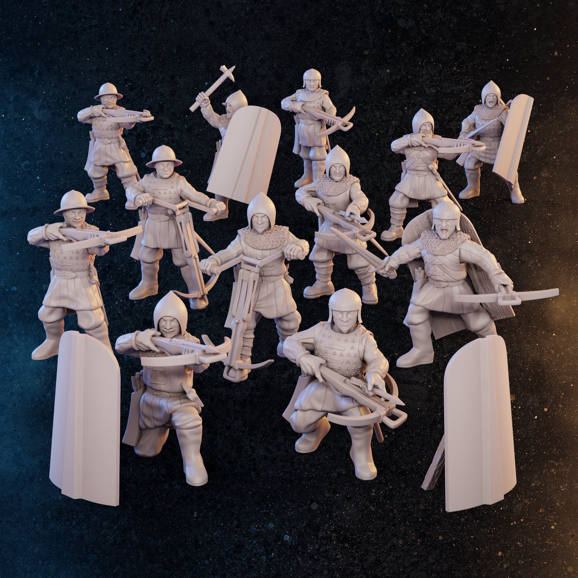 Late Medieval Era Rangers Archers Crossbowmen | 24 Miniatures