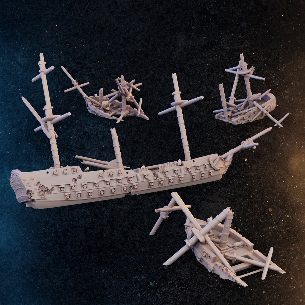 Sailing Ship Miniatures Ship Wreckage Pack 1/700 Scale