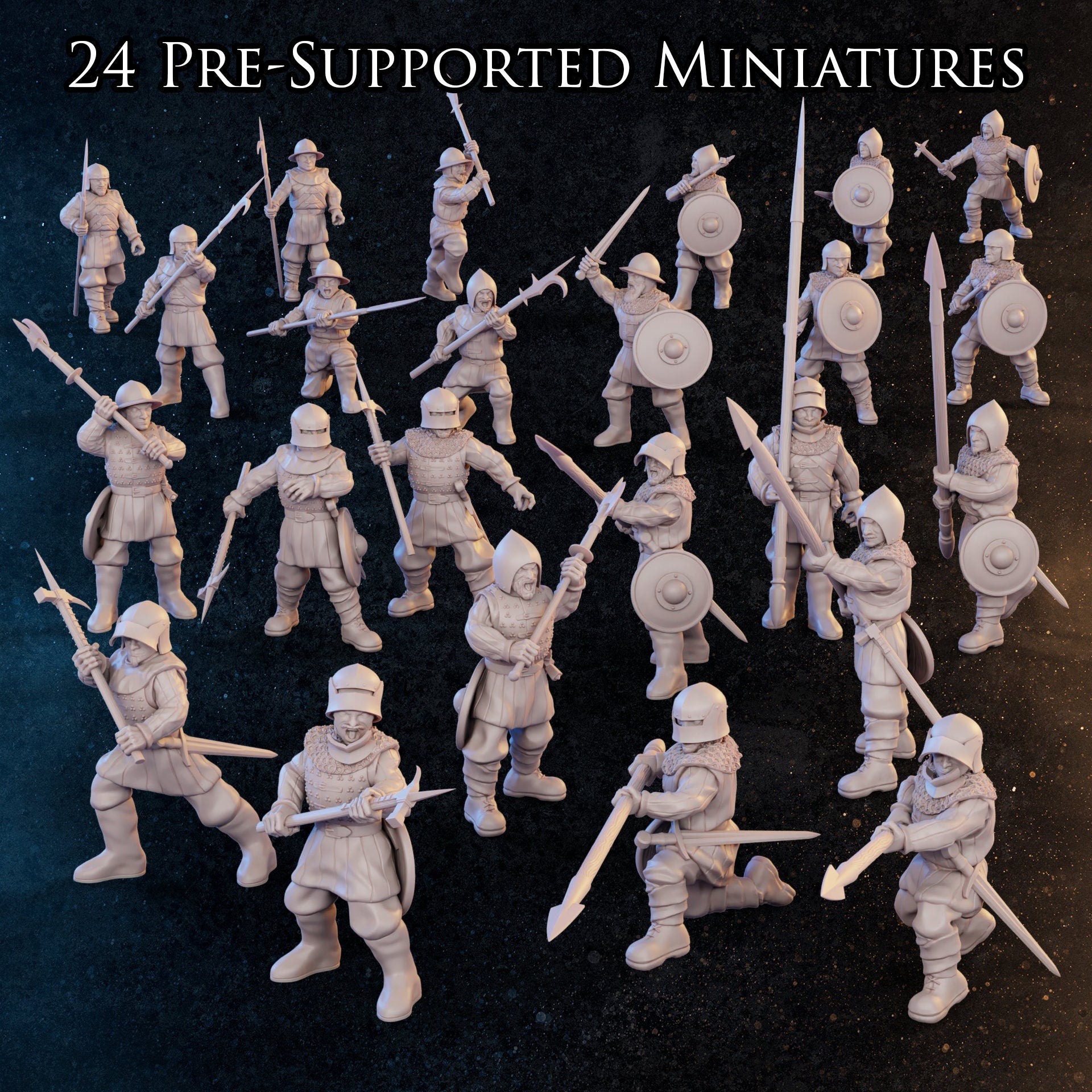 Late Medieval Infantry | 24 Miniatures