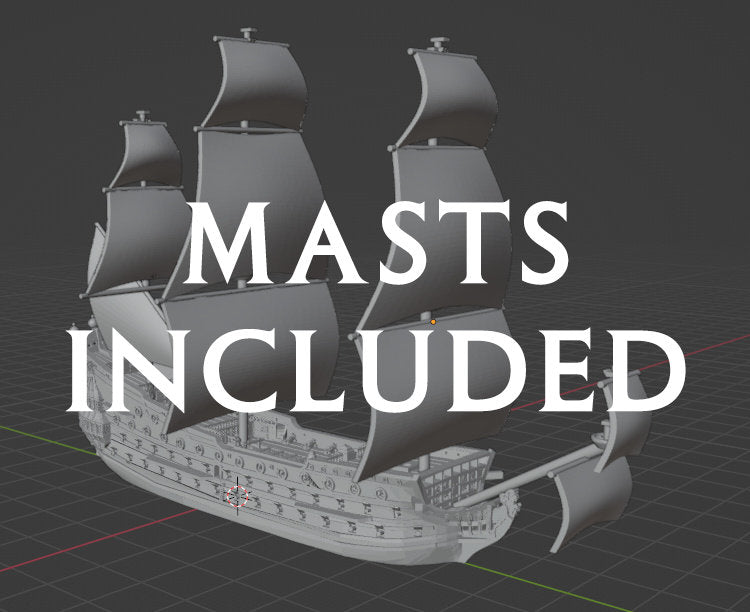 Large 8.4 Inch 17th Century English HMS Prince | Scale 1/350 | Turner Miniatures