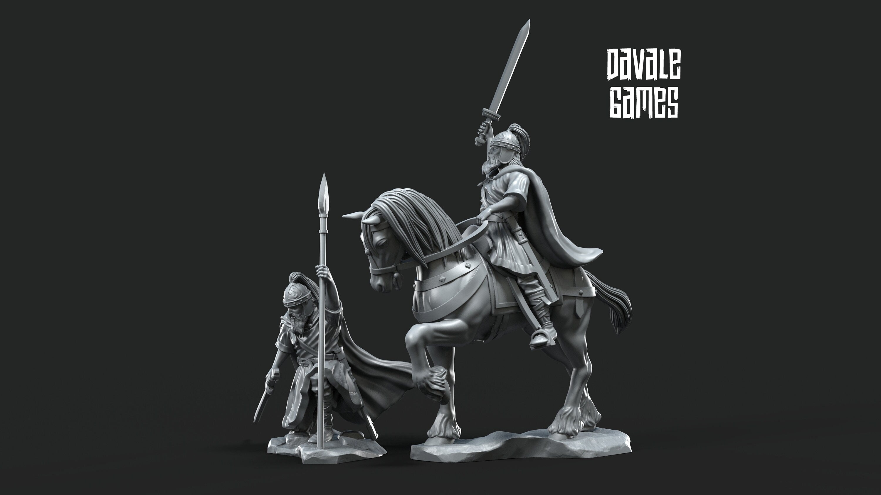 Visigoth King Mounted and Foot | 2 Miniatures | Davale Games