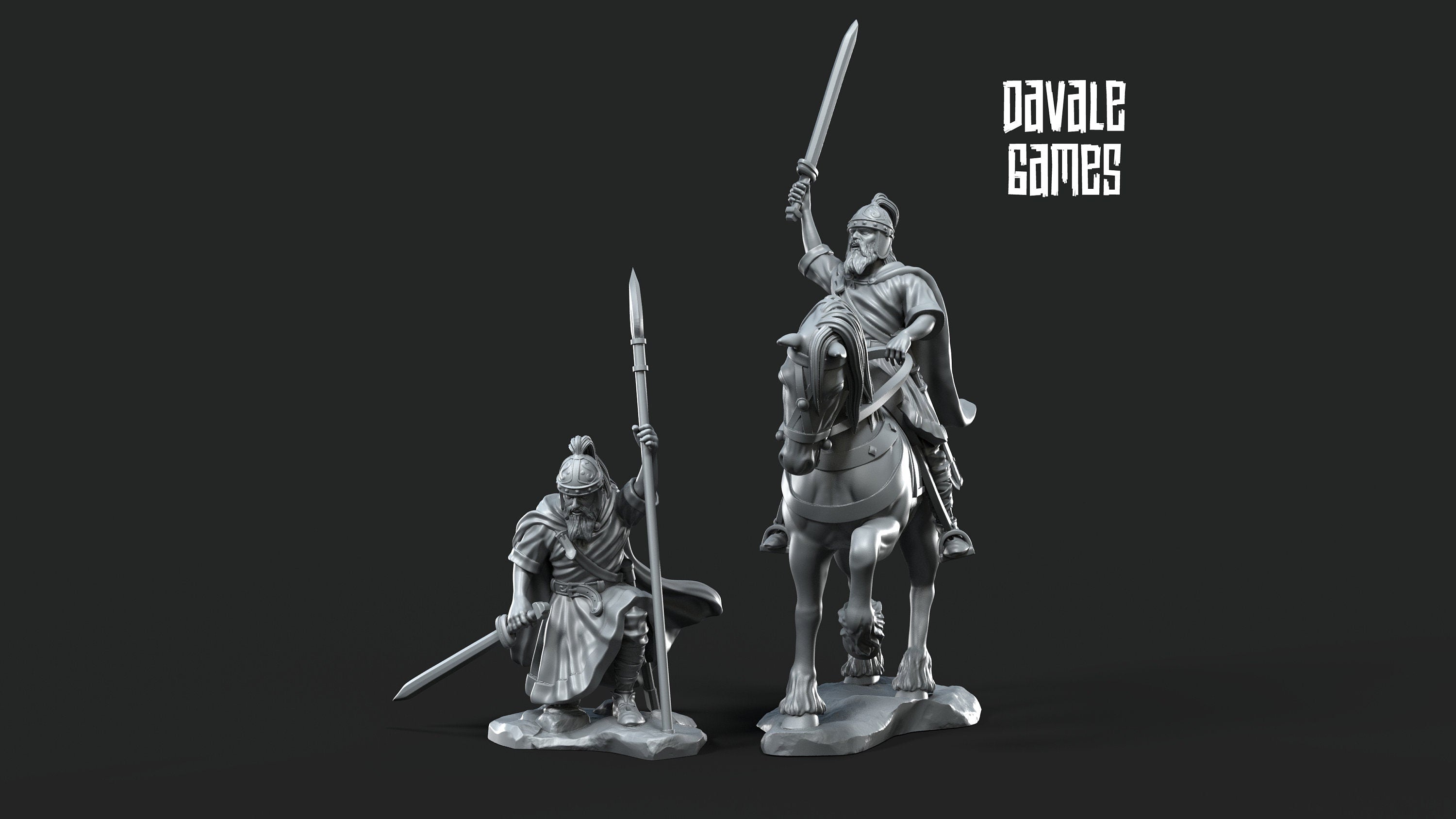 Visigoth King Mounted and Foot | 2 Miniatures | Davale Games