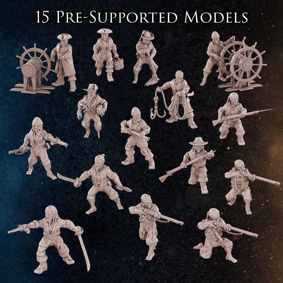 Pirate Crew | 17 Miniatures | Diratia