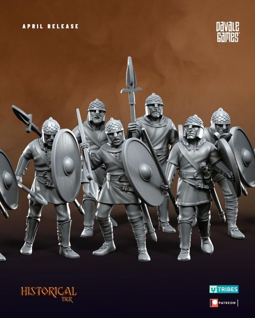 Gepids with Spears and Shields | 6 Miniatures | Davale Games