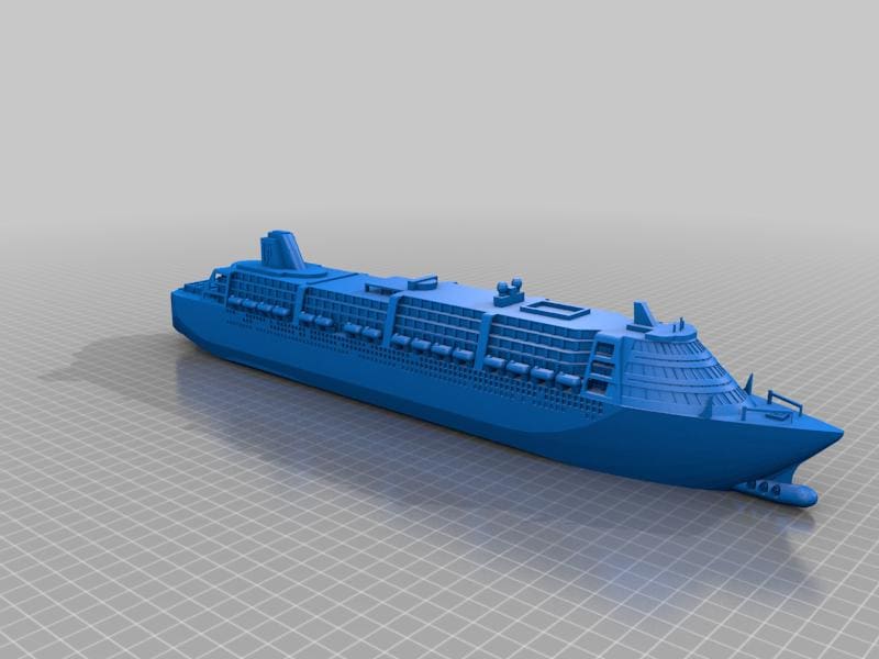 Large 10 Inch Poseidon Cruise Ship Resin Miniature
