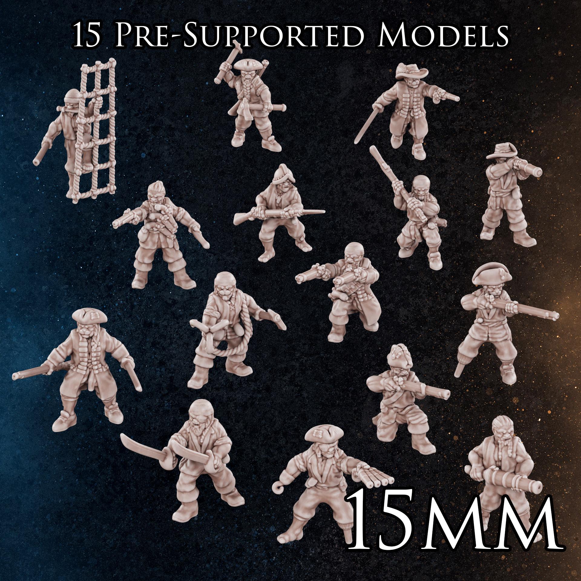 Pirate Legends 15mm | 15 Miniatures | Diratia