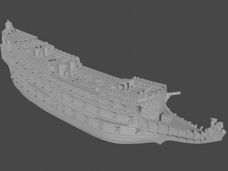 Large Sovereign of the Seas |  17th Century English Ship Miniature | 2.7" to 9.2" Hull | Turner Miniatures