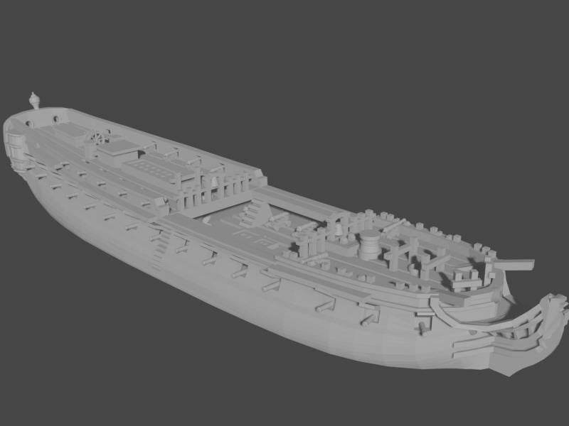 Large French Frigate Hermione | 18th Century French Frigate | 1.65" to 9.5" | Turner Miniatures