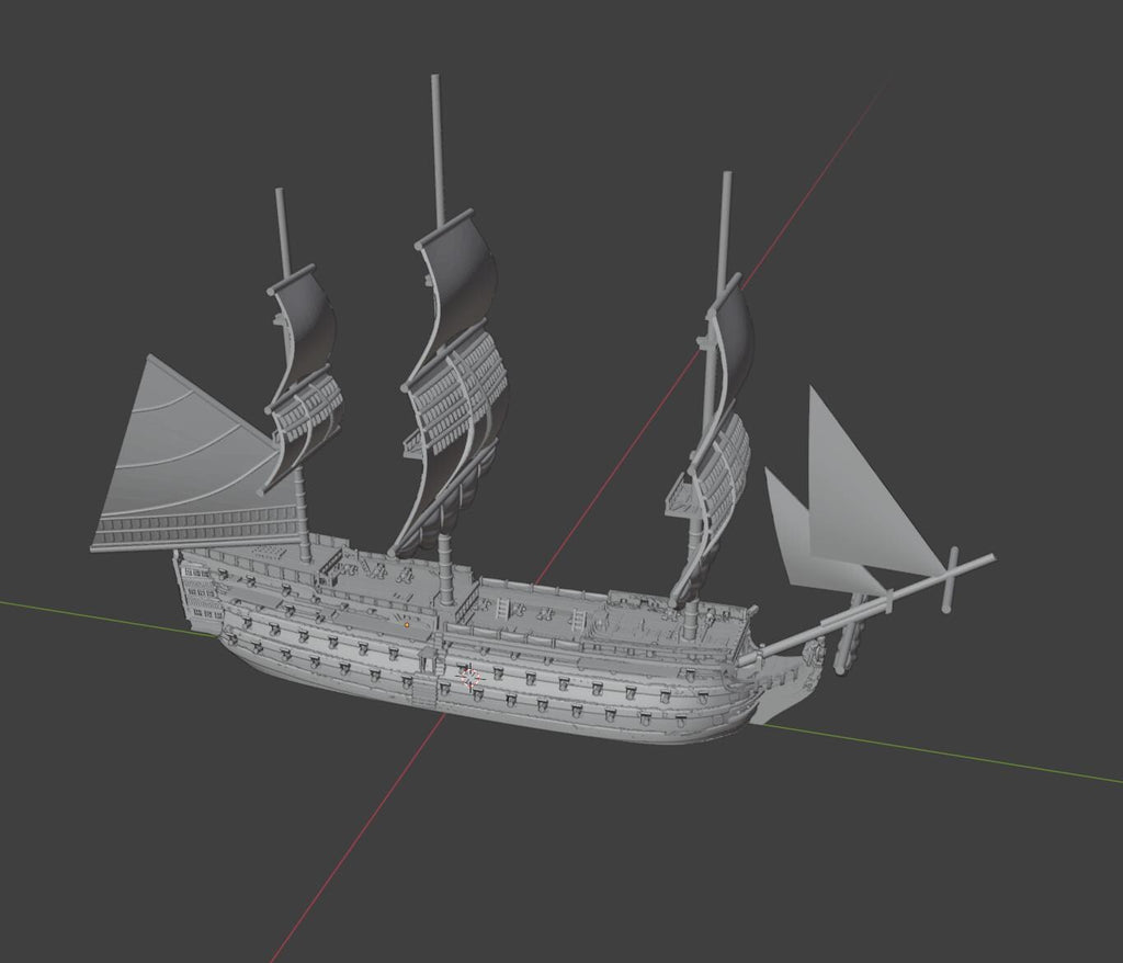 Large HMS Victory | 18th Century English Ship Miniature | 2.3" to 9.5" Hull | Turner Miniatures