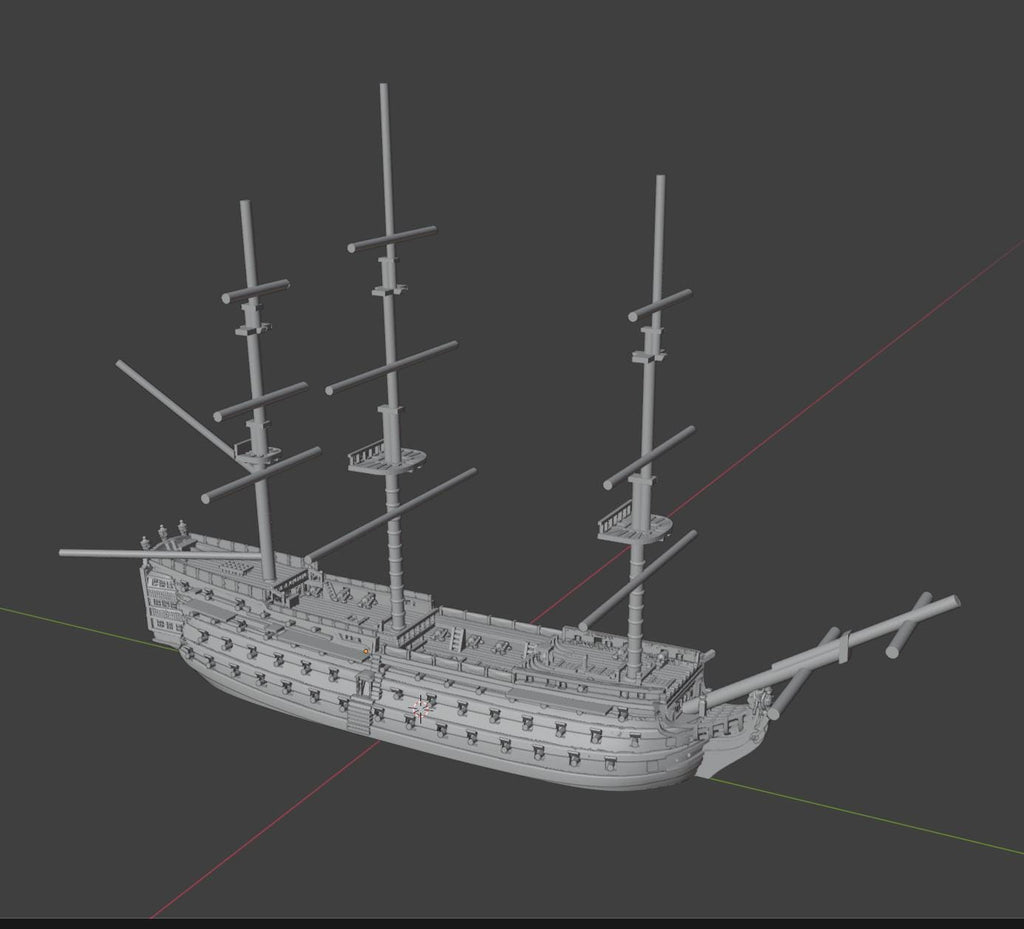 Large HMS Victory | 18th Century English Ship Miniature | 2.3" to 9.5" Hull | Turner Miniatures