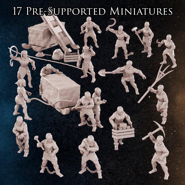 Egyptian Slaves | 30mm 15mm 6mm | 17 Historical Miniatures