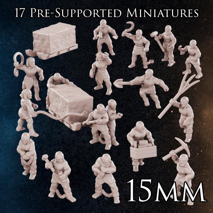 Egyptian Slaves | 30mm 15mm 6mm | 17 Historical Miniatures